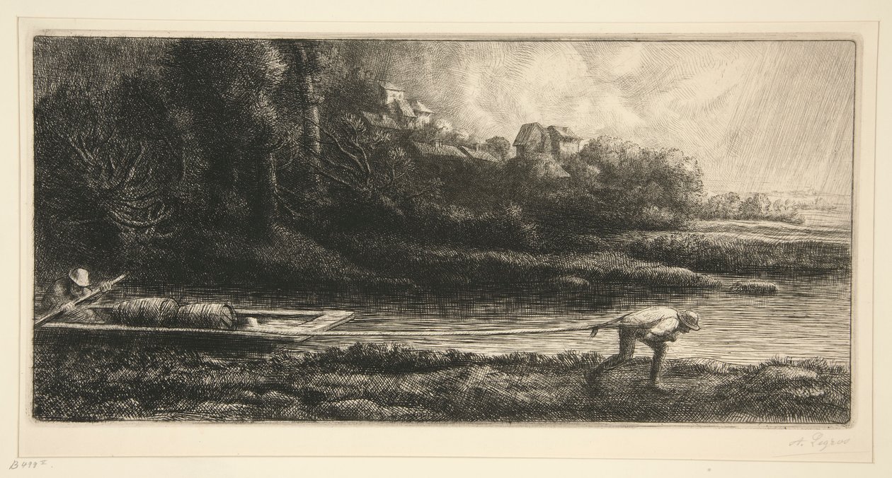 Landschaft im Boot von Alphonse Legros