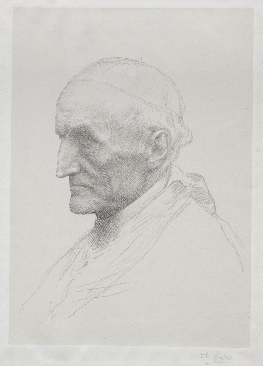 Porträt von Kardinal Manning 2. Platte von Alphonse Legros