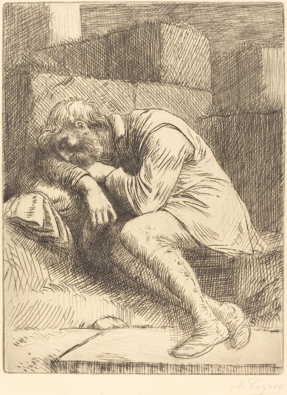 Schlafender Bettler von Alphonse Legros