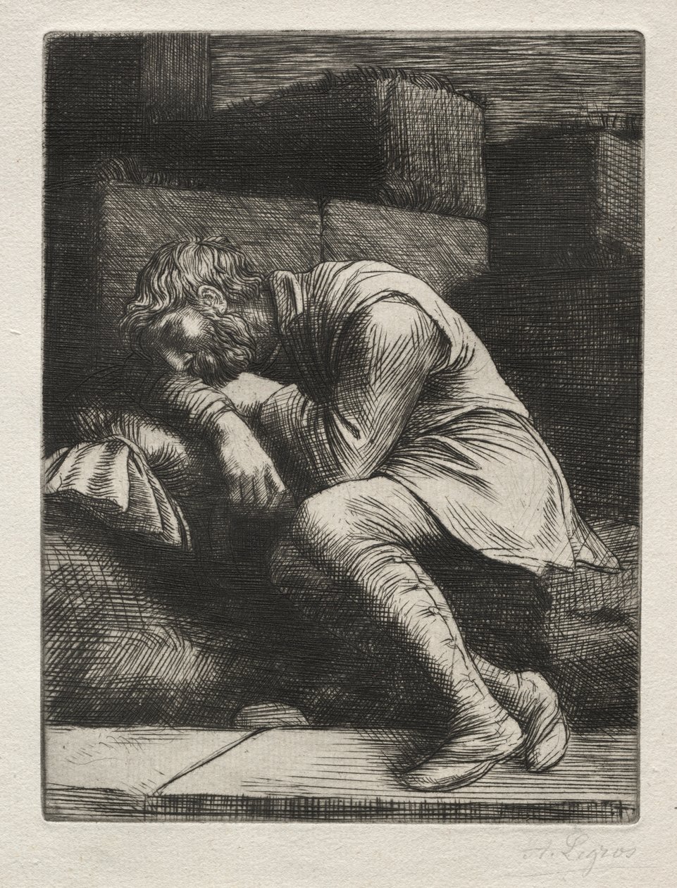 Der schlafende Bettler von Alphonse Legros