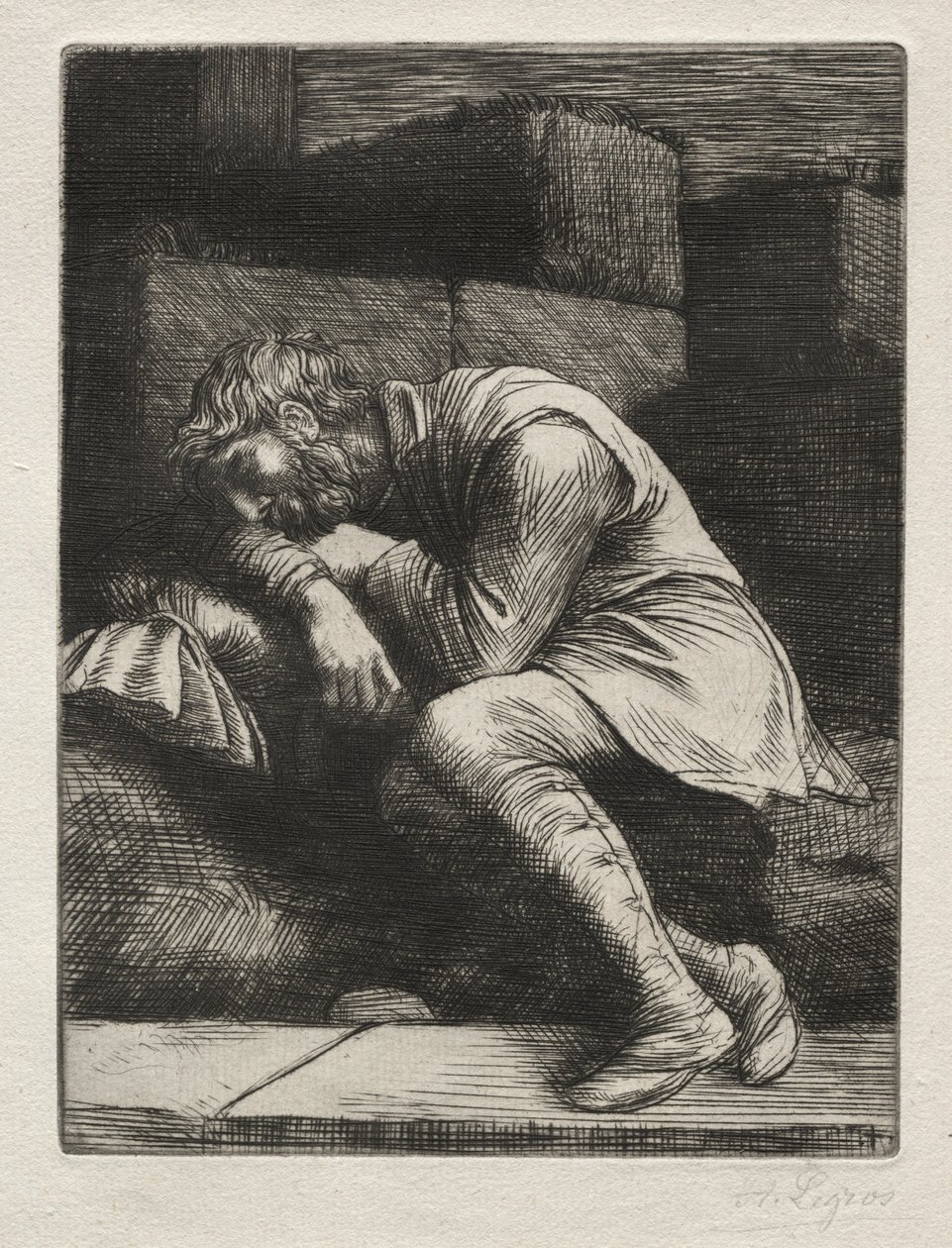 Der schlafende Bettler von Alphonse Legros