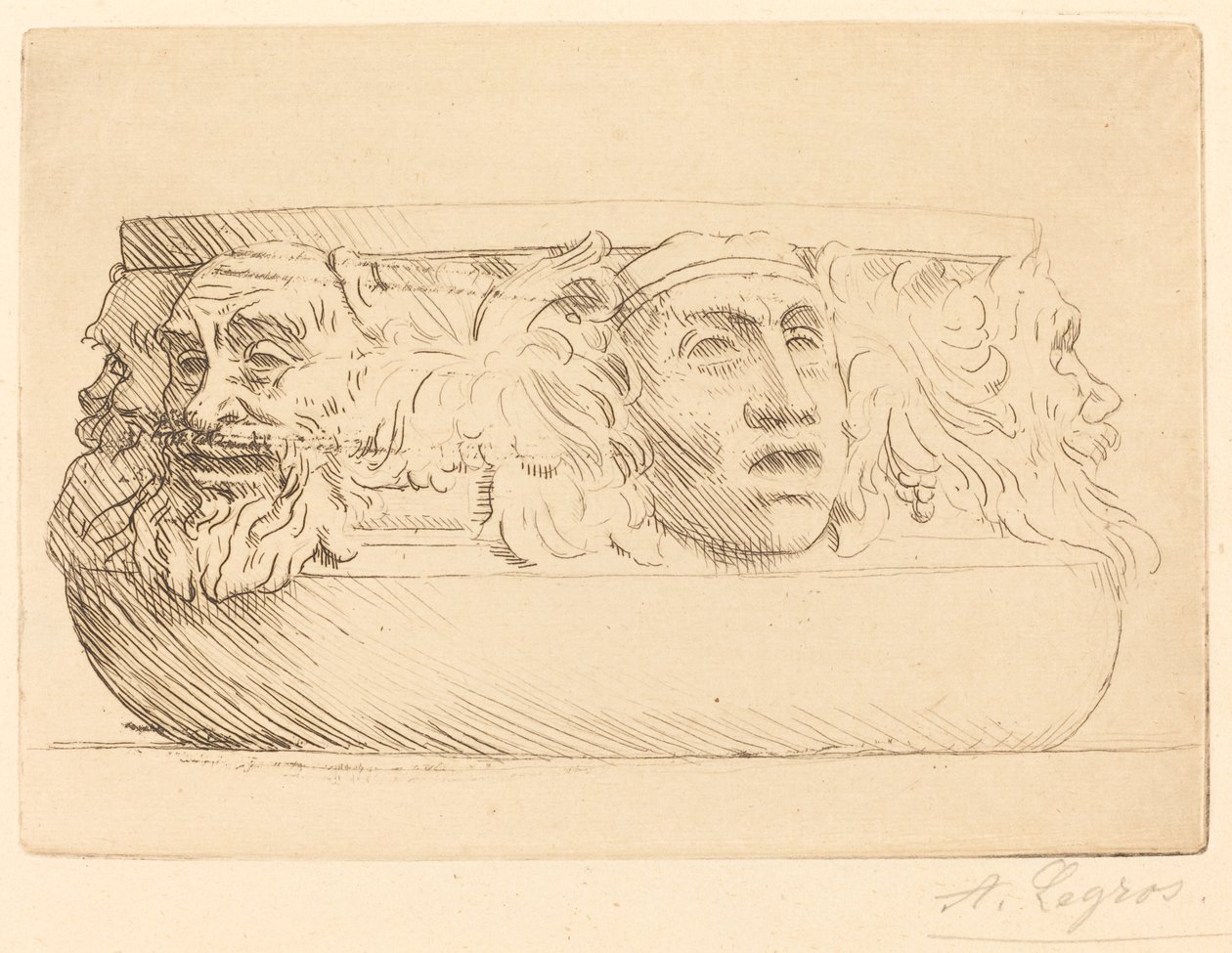 Vase mit Grotesken von Alphonse Legros