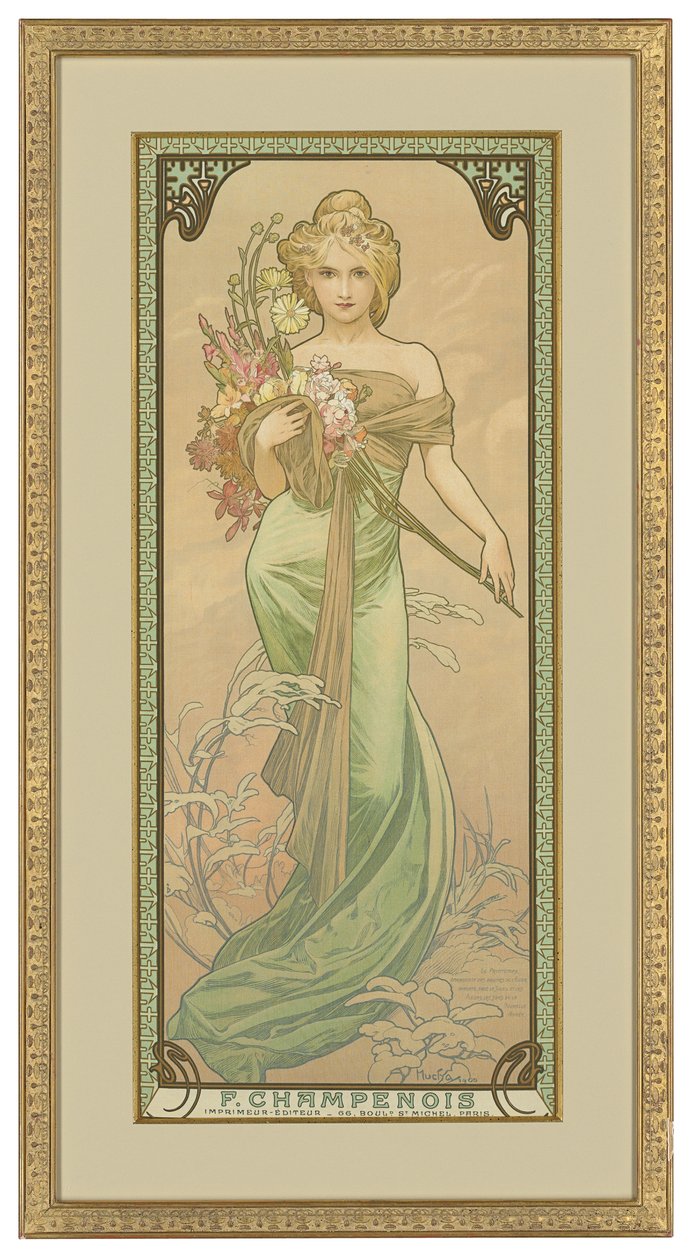 Vier Jahreszeiten: Frühling, 1900 von Alphonse Mucha