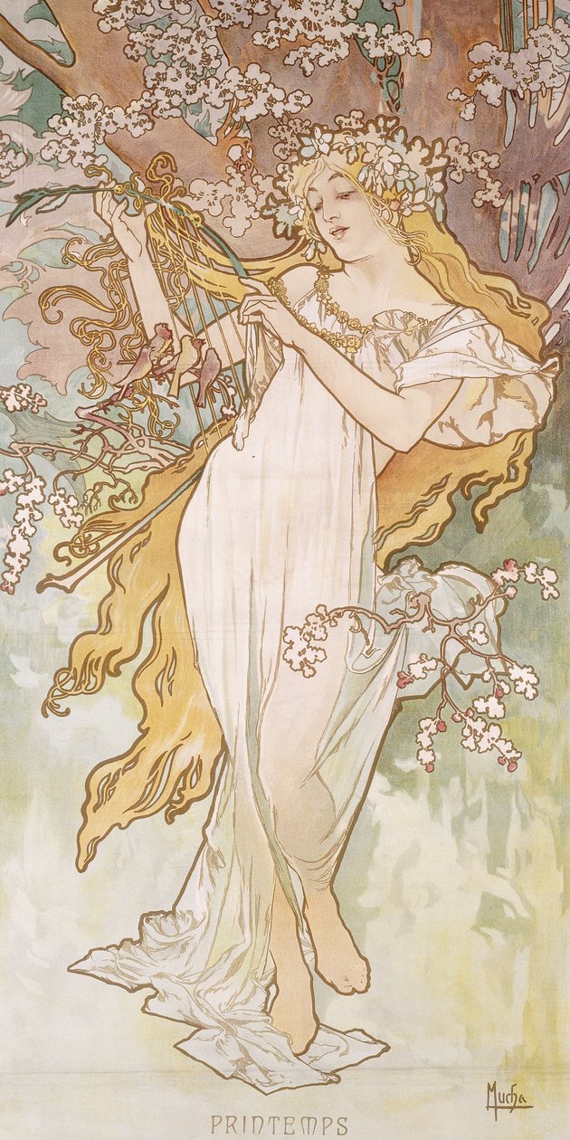 Frühling, ca. 1896 von Alphonse Mucha