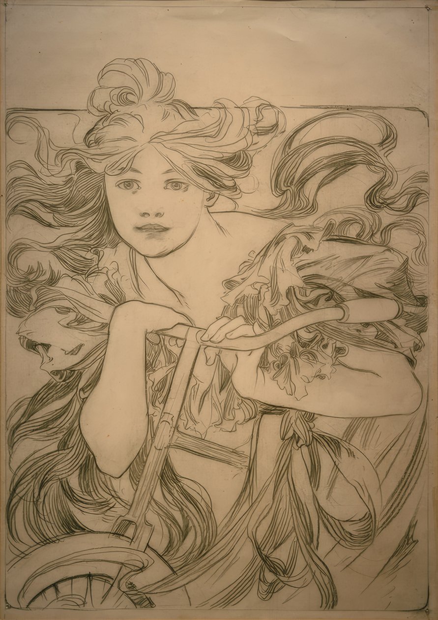 Cycles Perfecta, Entwurfskizze von Alphonse Mucha