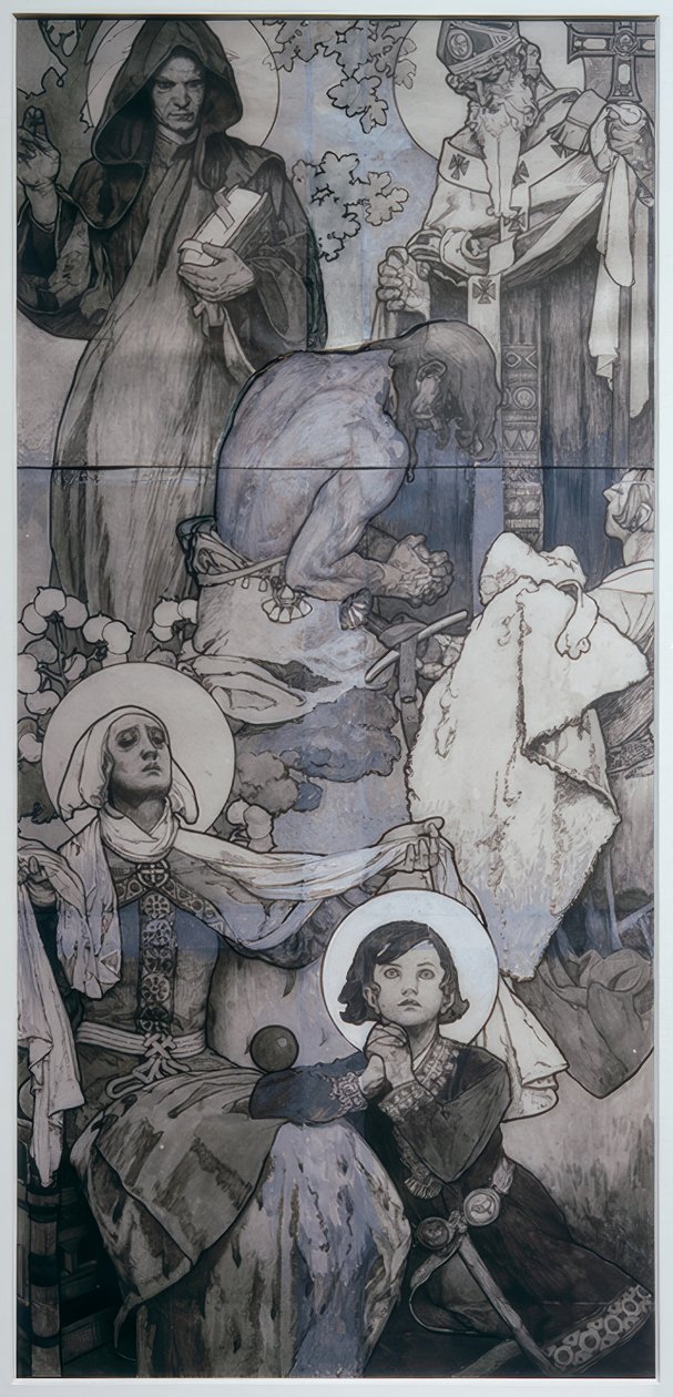 Fenster von St. Veit in Prag von Alphonse Mucha