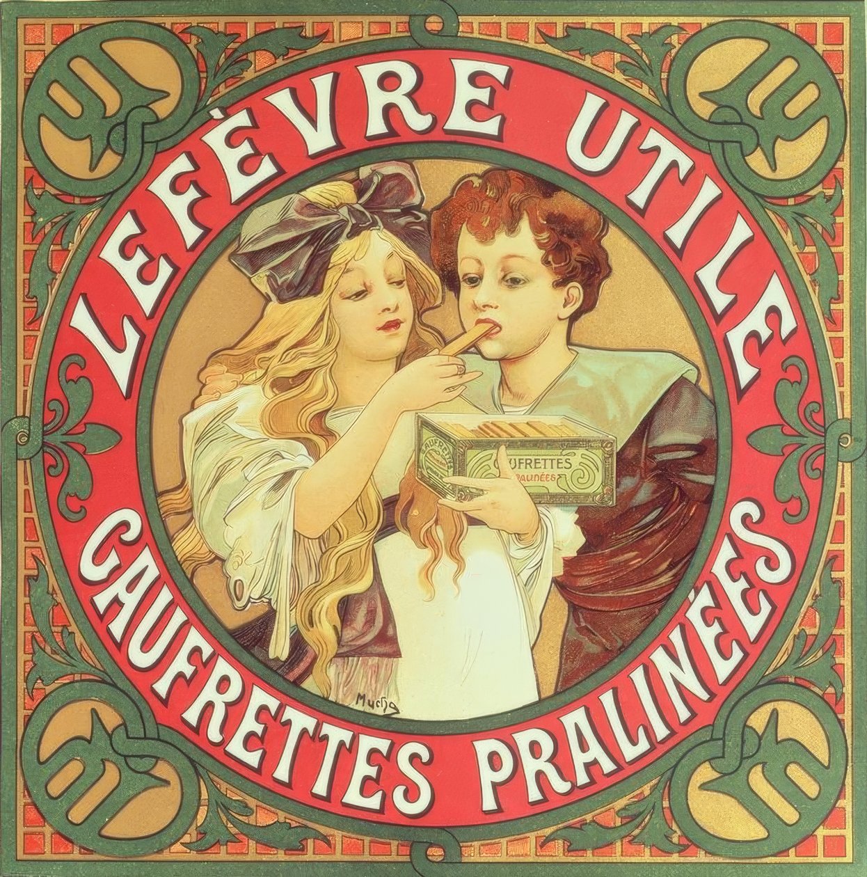 Lefèvre-Utile / Gaufrettes pralinées von Alphonse Mucha