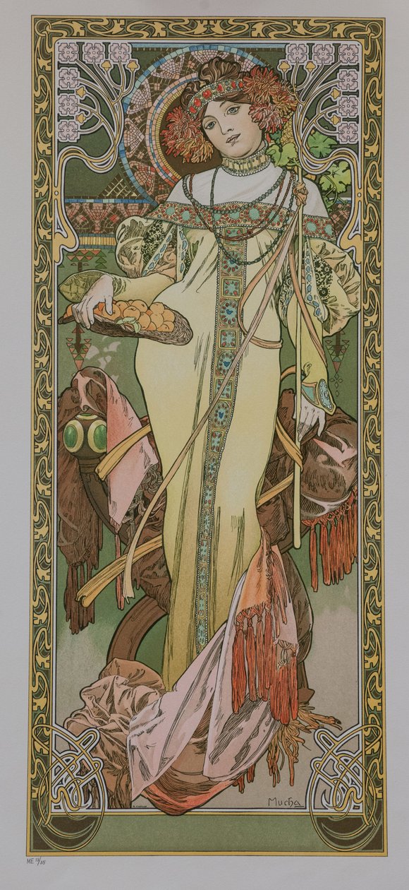 Die vier Jahreszeiten: Der Herbst, 1900 von Alphonse Mucha