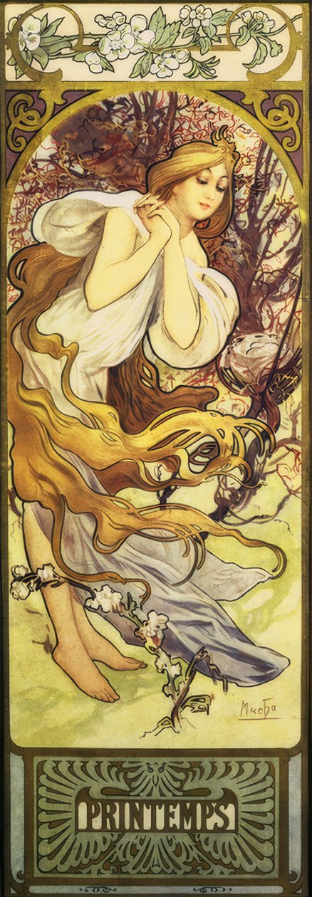 Frühling von Alphonse Mucha