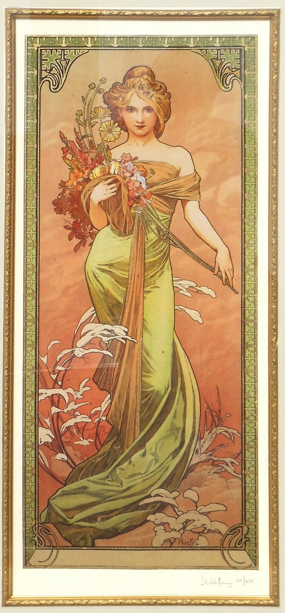 Frühling aus der Serie Les Saisons von Alphonse Mucha