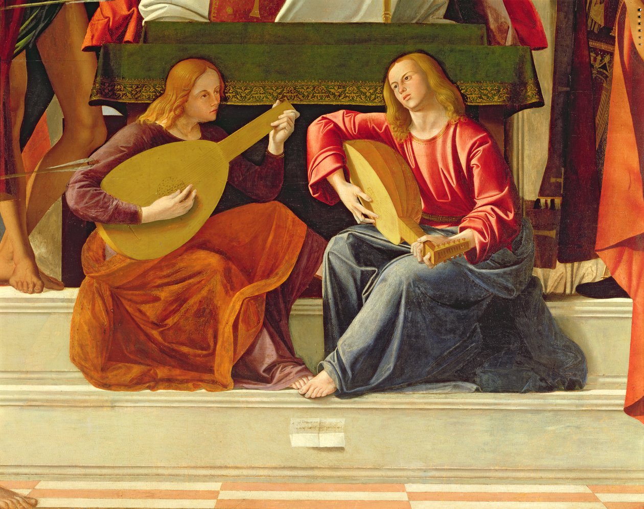 Die Engelmusiker, vom Altarbild des Heiligen Ambrosius (Detail) von Alvise Vivarini