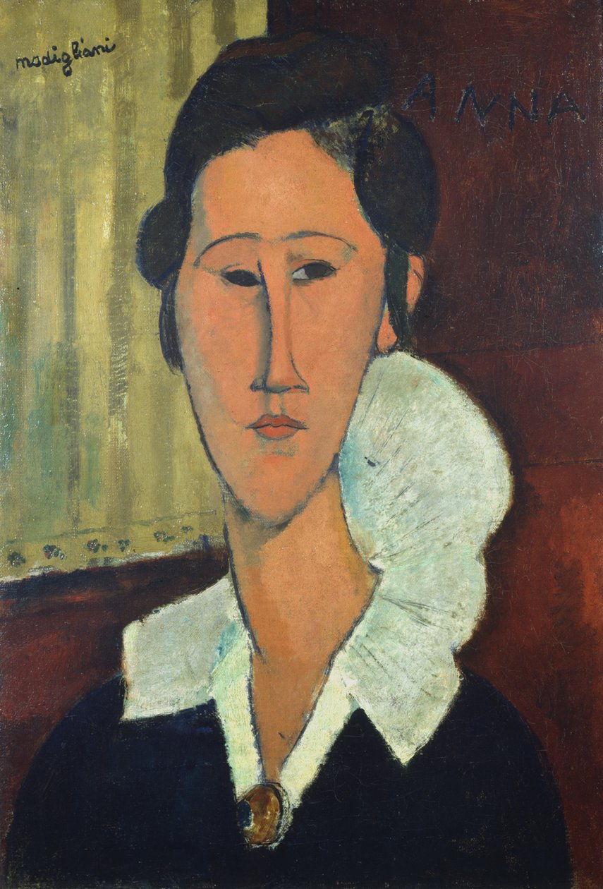 Dame mit einem Kragen, oder Anna Zborowska, 1917 von Amedeo Modigliani