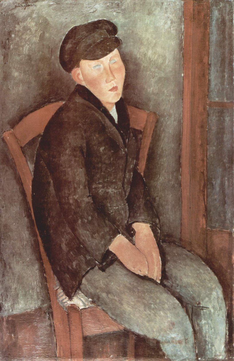 Sitzender Knabe mit Hut von Amedeo Modigliani