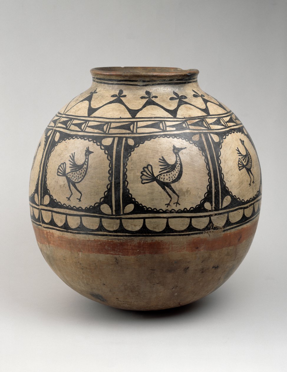 Chochiti Vorratskrug (olla) mit Vögeln in Rahmen, ca. 1885 von American School
