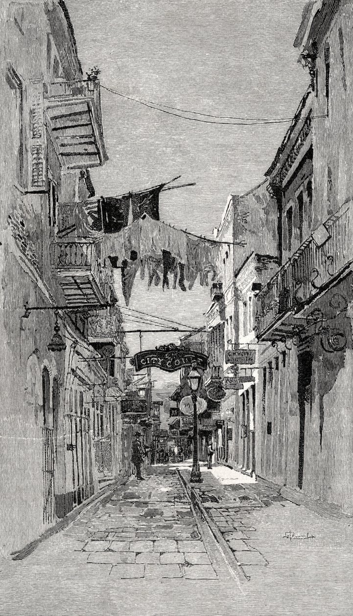 Exchange Alley in Richtung Canal Street, New Orleans, aus 