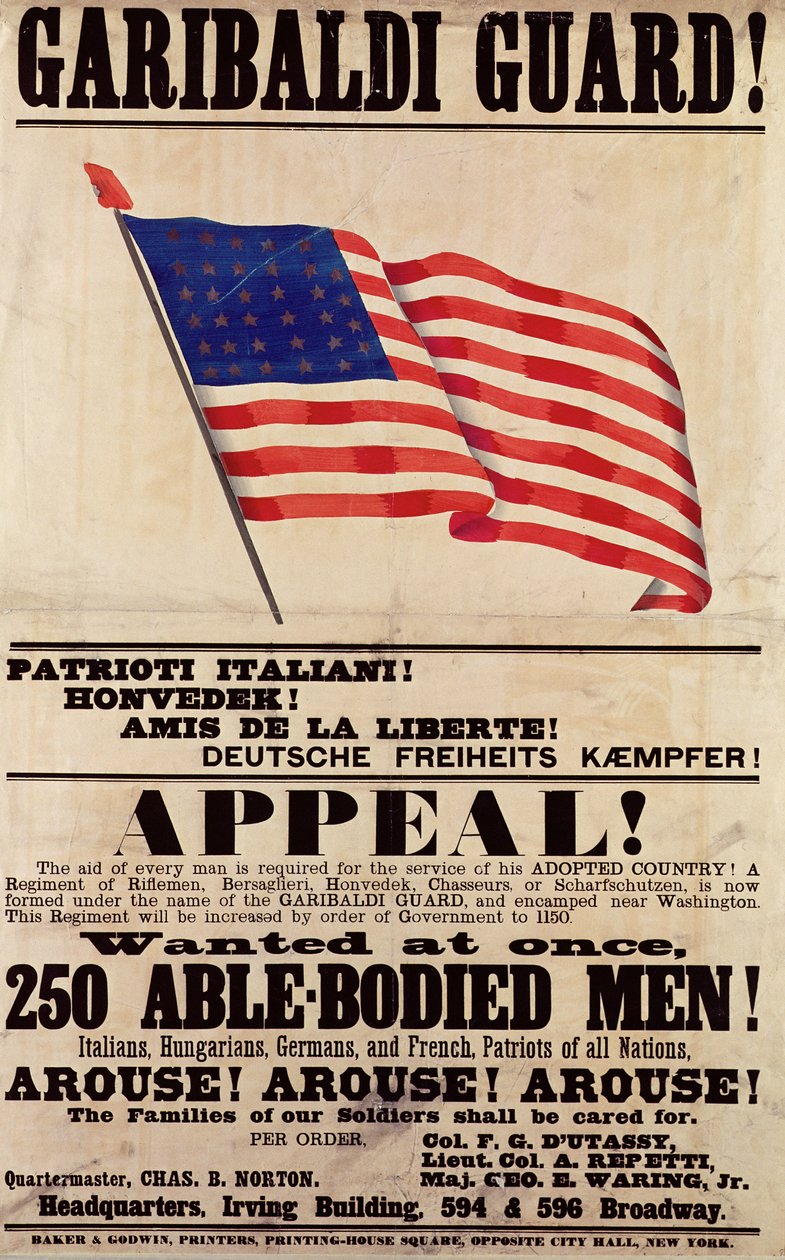 Garibaldi-Garde! Aufruf!, veröffentlicht von Baker Godwin von American School