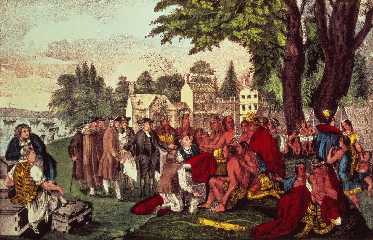 William Penns Vertrag mit den Indianern, als er die Provinz Pennsylvania gründete, 1661 von American School