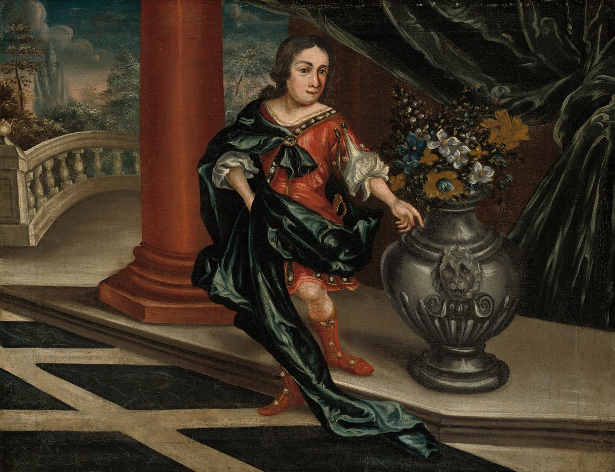 Junger Mann auf einer Terrasse von American 18th Century