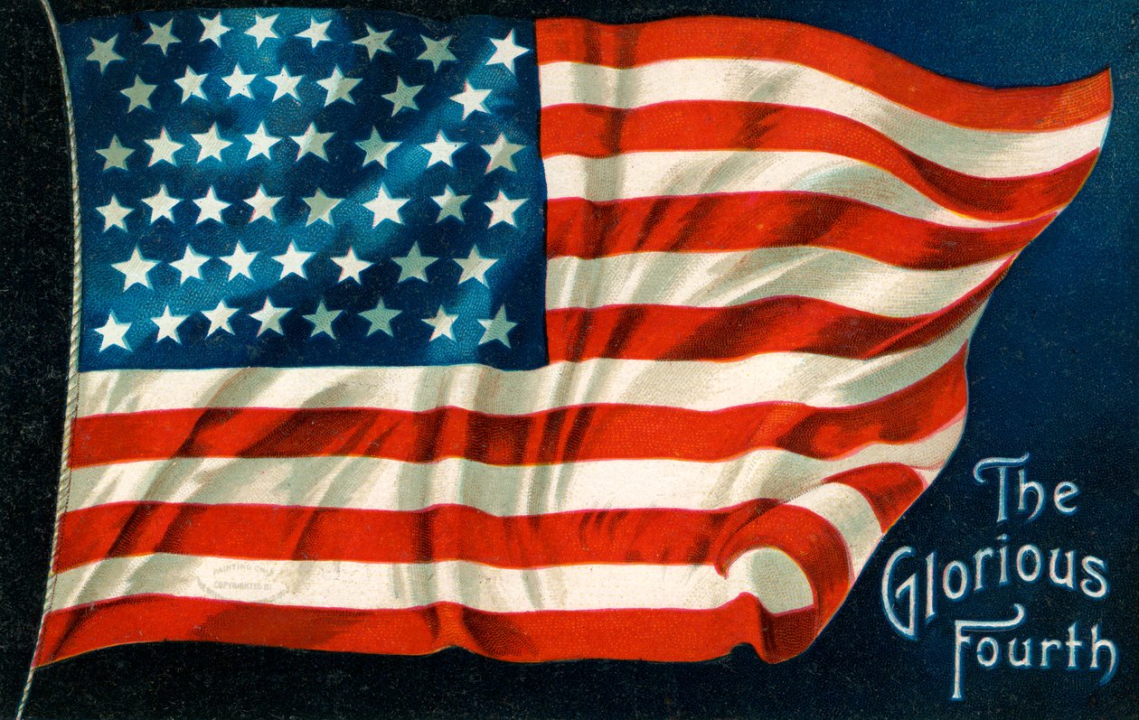 Vierter Juli Amerikanische Flagge von American School