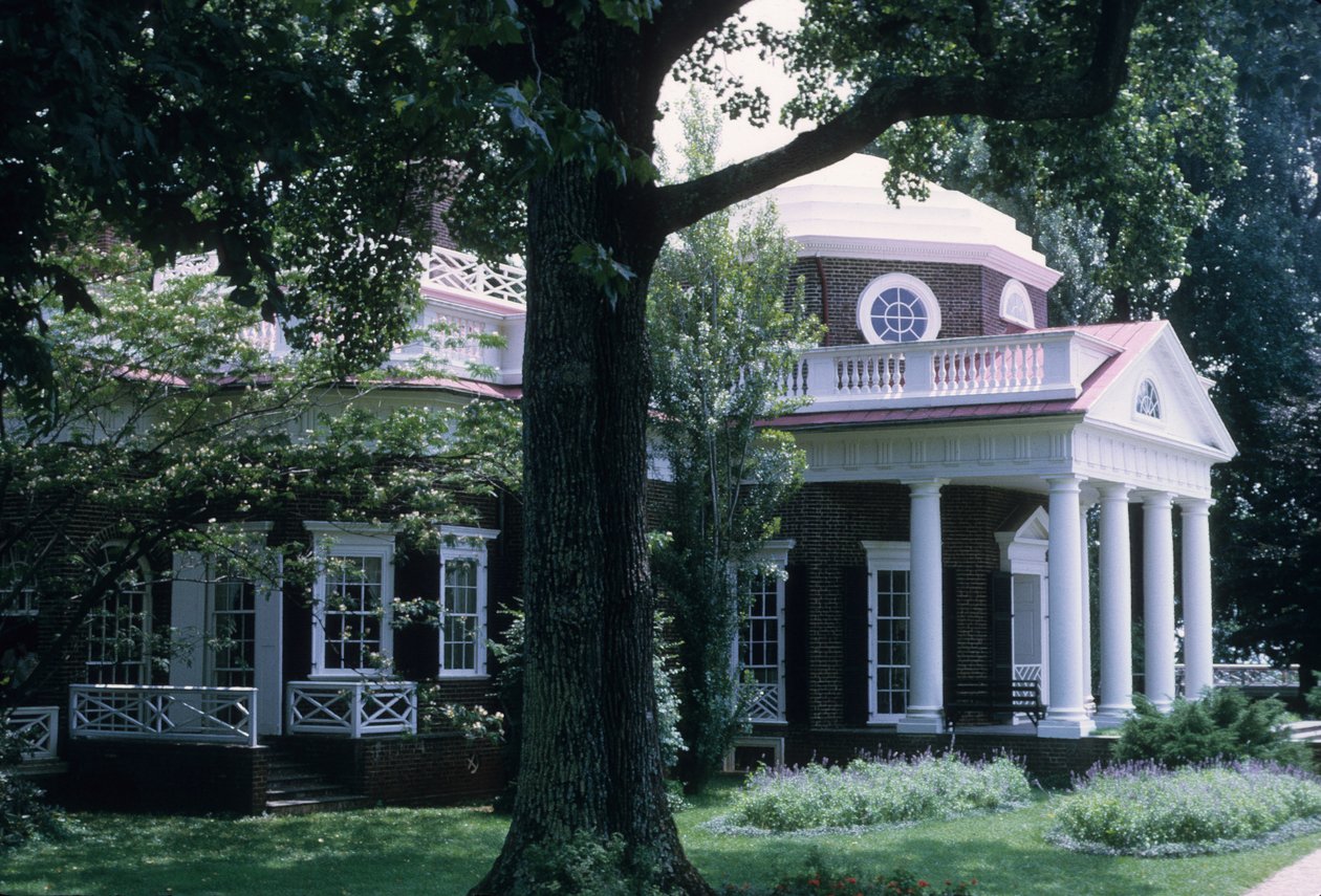 Monticello, entworfen von Thomas Jefferson von American School