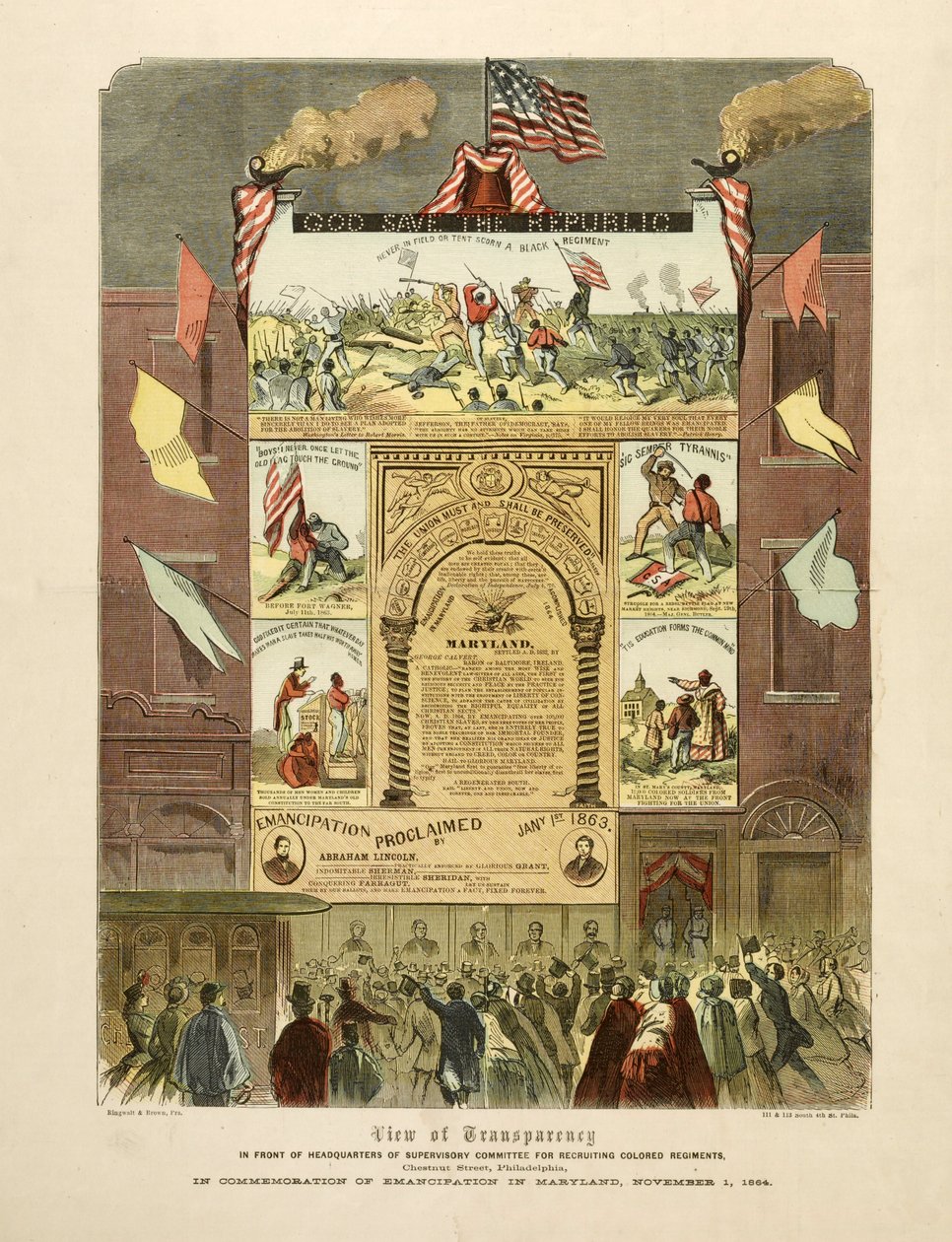 Plakat zur Feier der "Emanzipation in Maryland, 1. November" von American School
