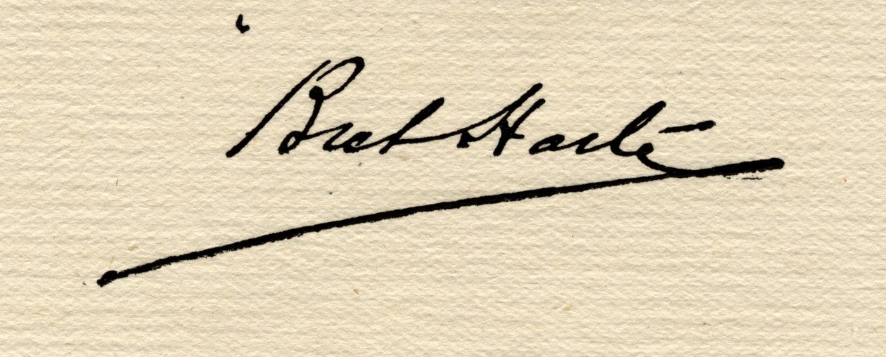 Unterschrift von Francis Bret Harte (1839-1902) von American School