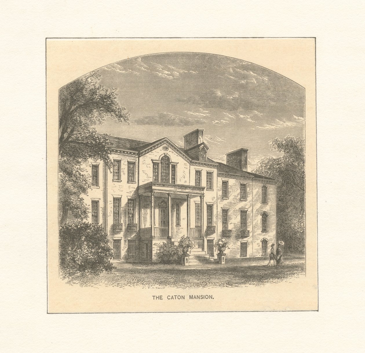 Das Caton-Herrenhaus, ca. 1870 (Stich) von American School