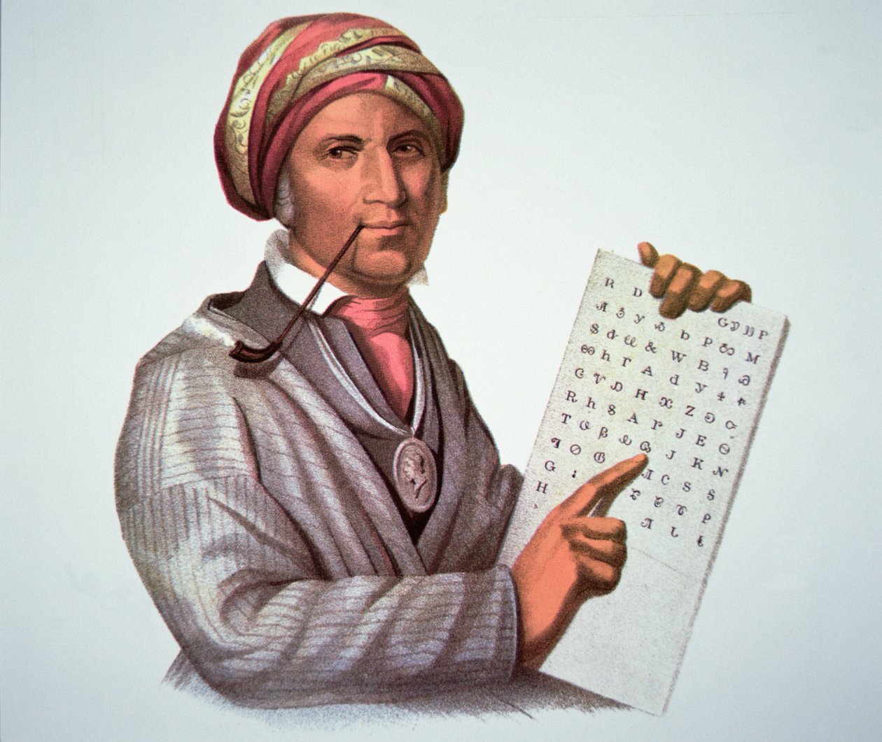 Der Cherokee-Gelehrte, Sequoyah (1776-1843) von American School