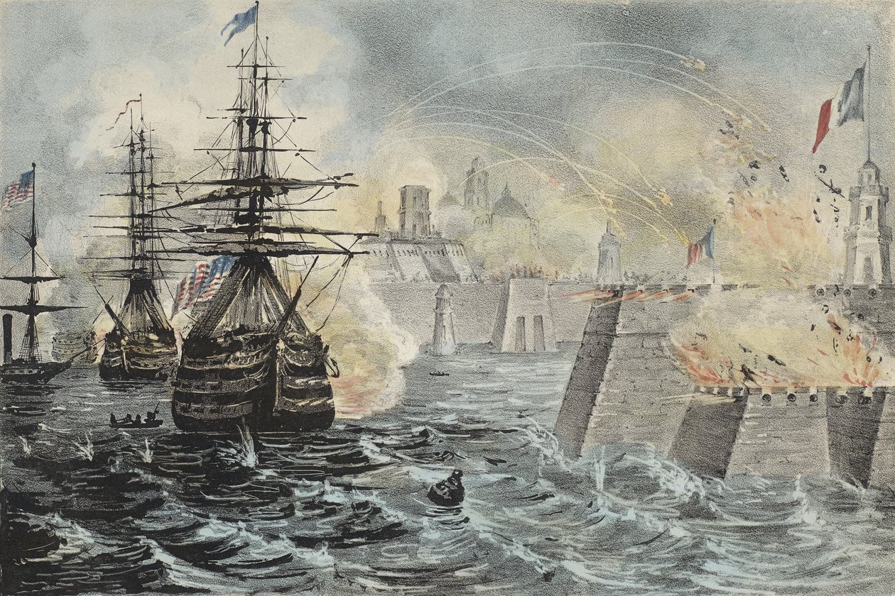 Siegreiche Bombardierung von Vera Cruz von American School