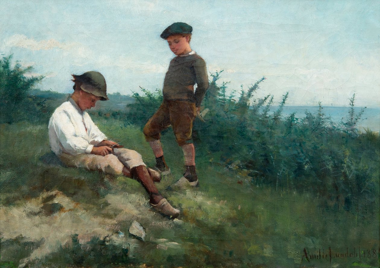 Jungen am Ufer von Amélie Lundahl