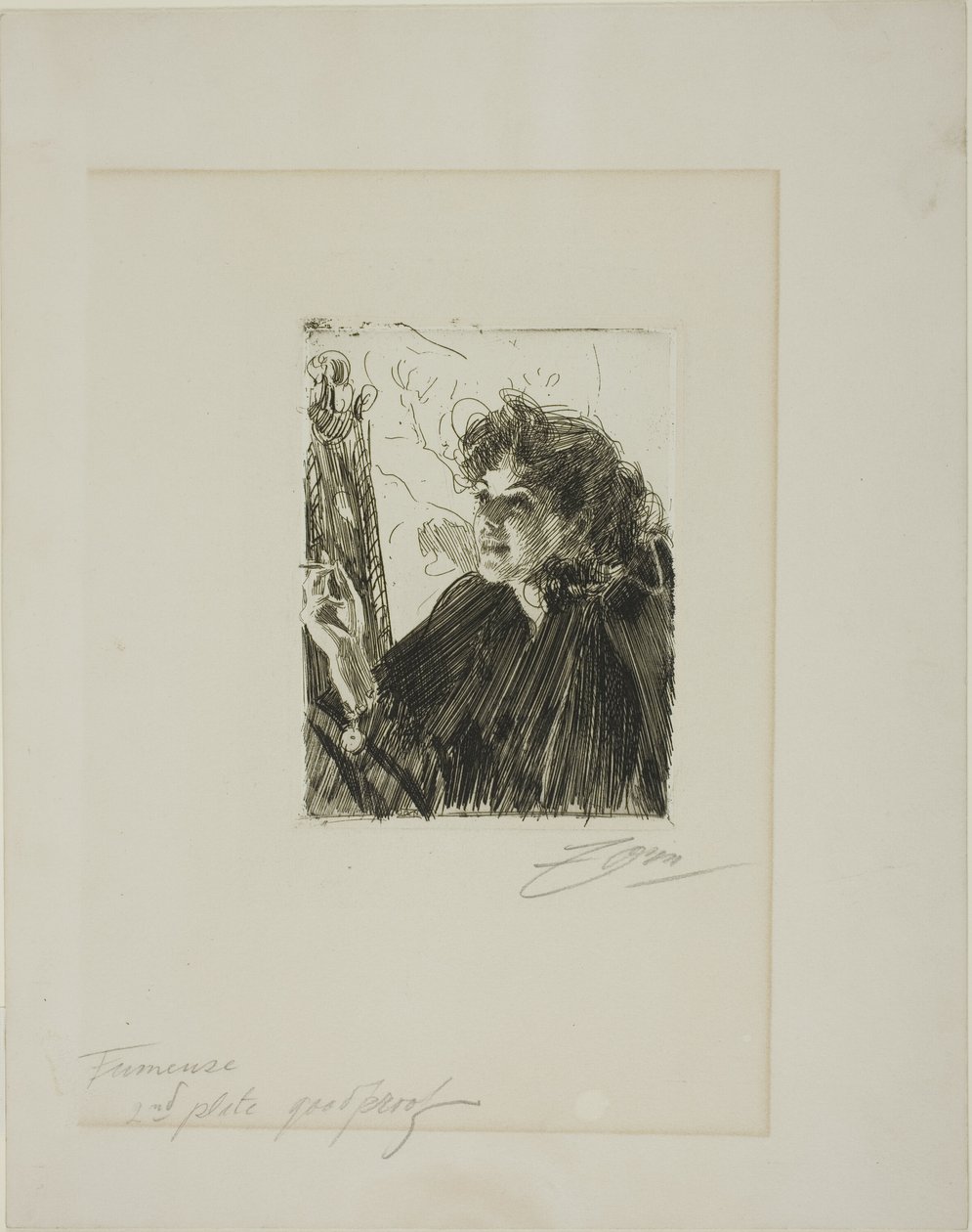 Mädchen mit Zigarette II von Anders Leonard Zorn