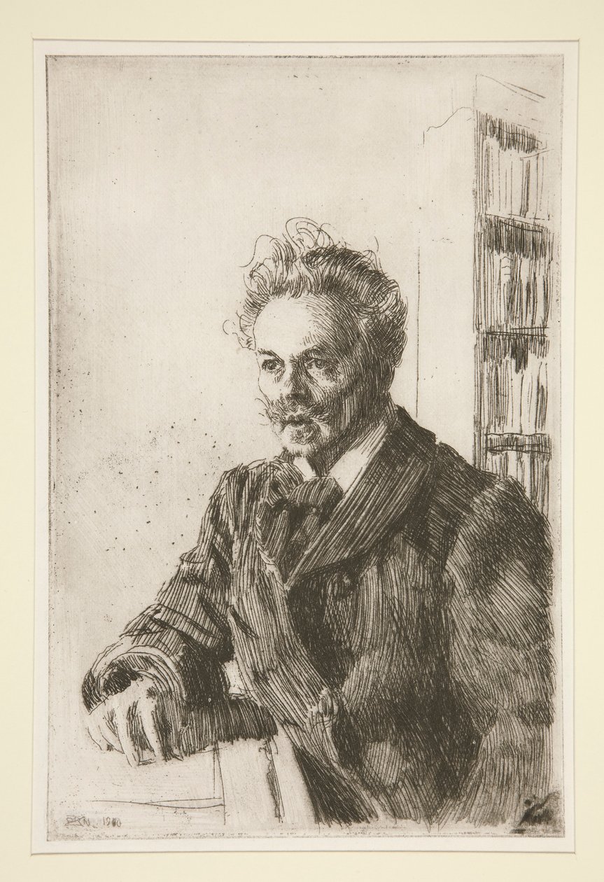 Porträt von August Strindberg von Anders Leonard Zorn