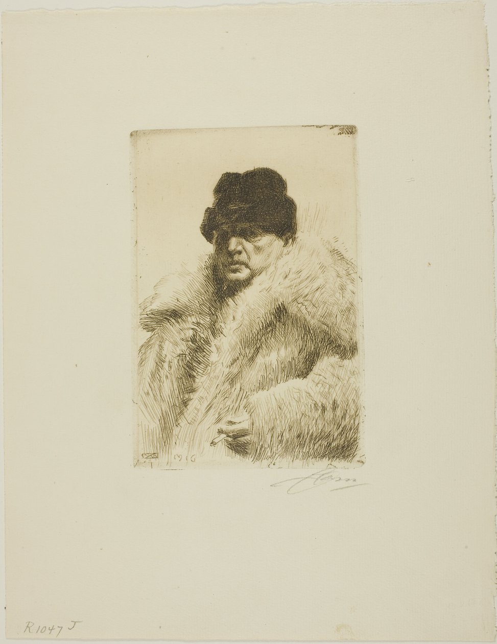 Selbstporträt 1916 von Anders Leonard Zorn