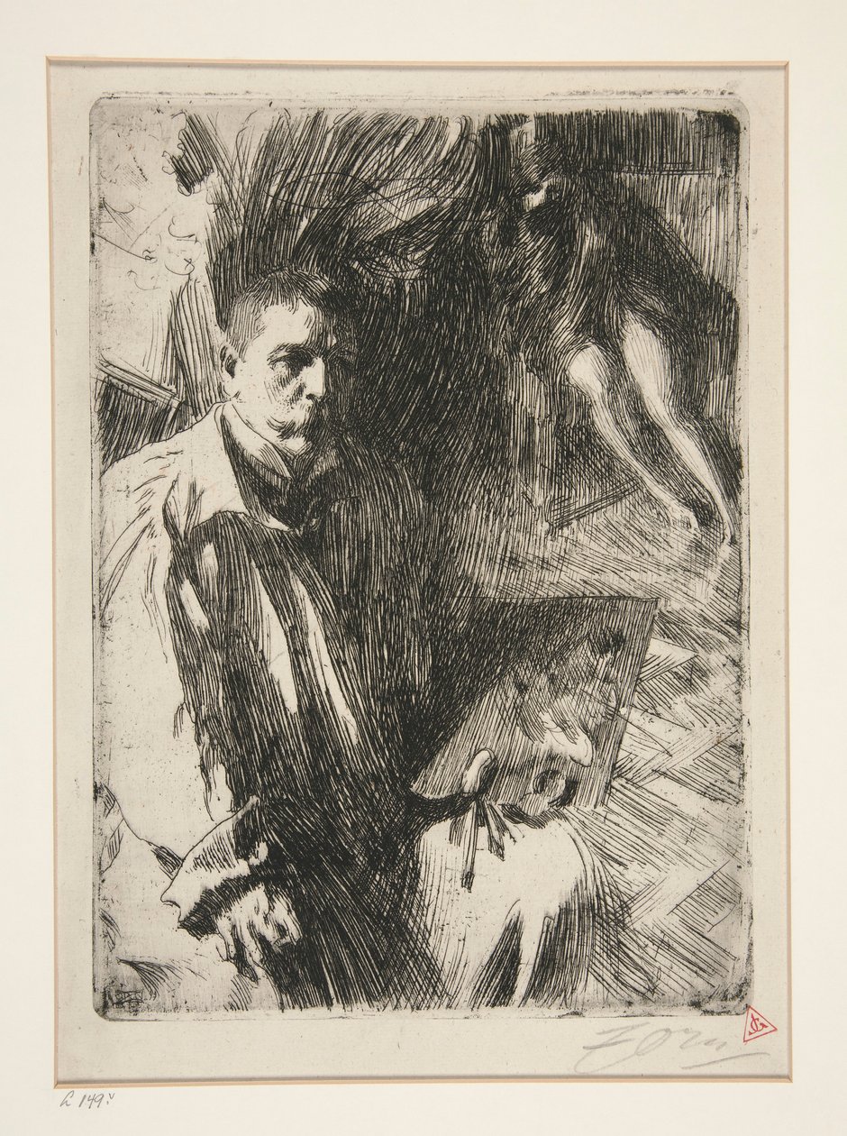 Selbstporträt mit Modell II von Anders Leonard Zorn