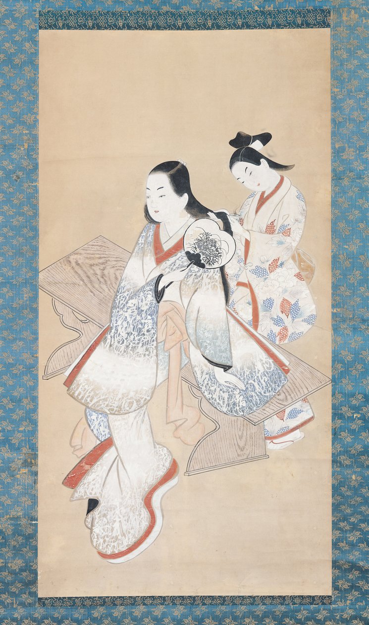 Die Frisur der Kurtisane, ca. 1700-14 von Ando Kaigetsudo
