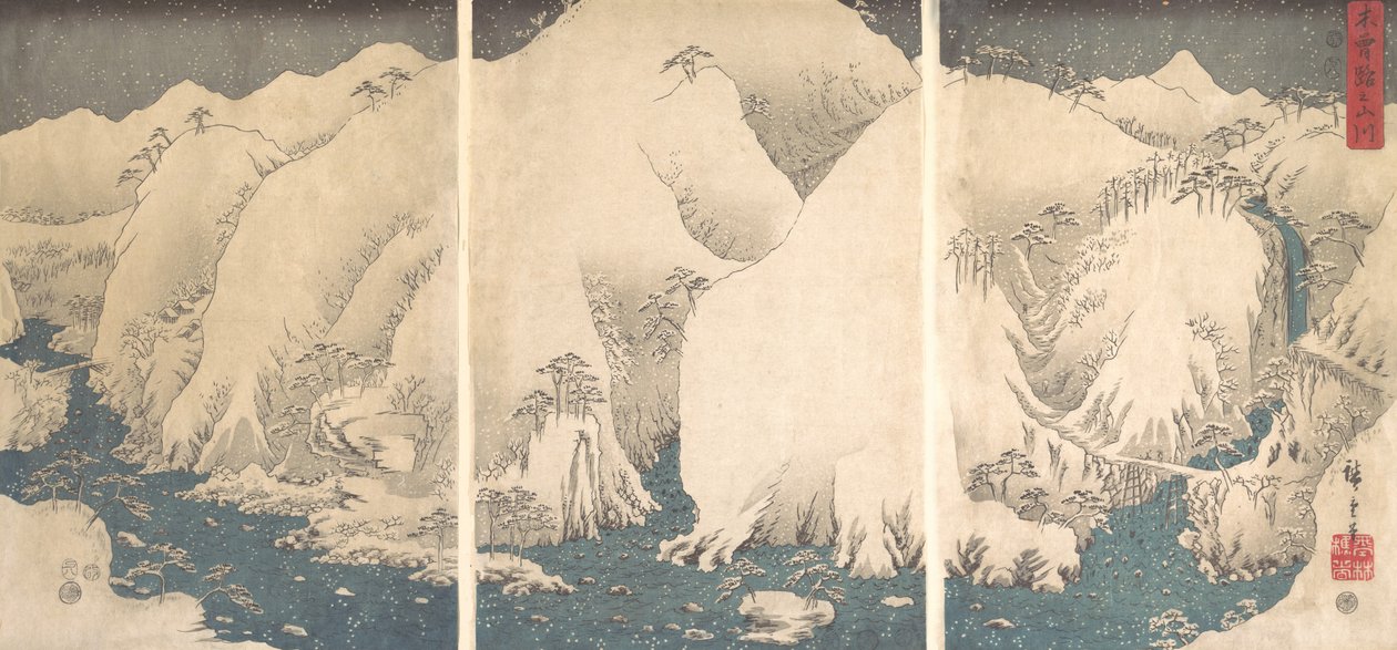 Kiso-Schlucht im Schnee von Ando Hiroshige