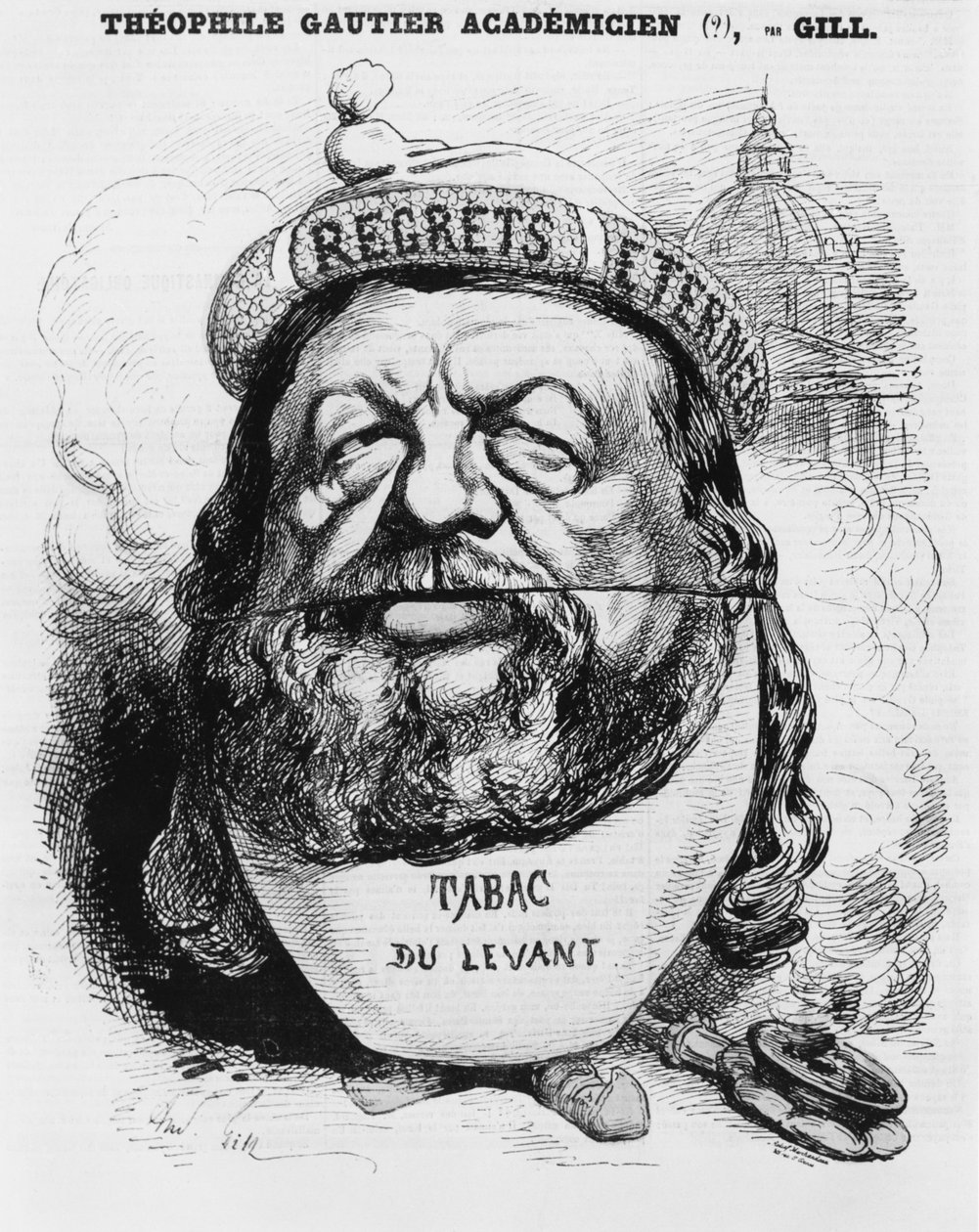 Karikatur von Theophile Gautier als Akademiker, Illustration aus 