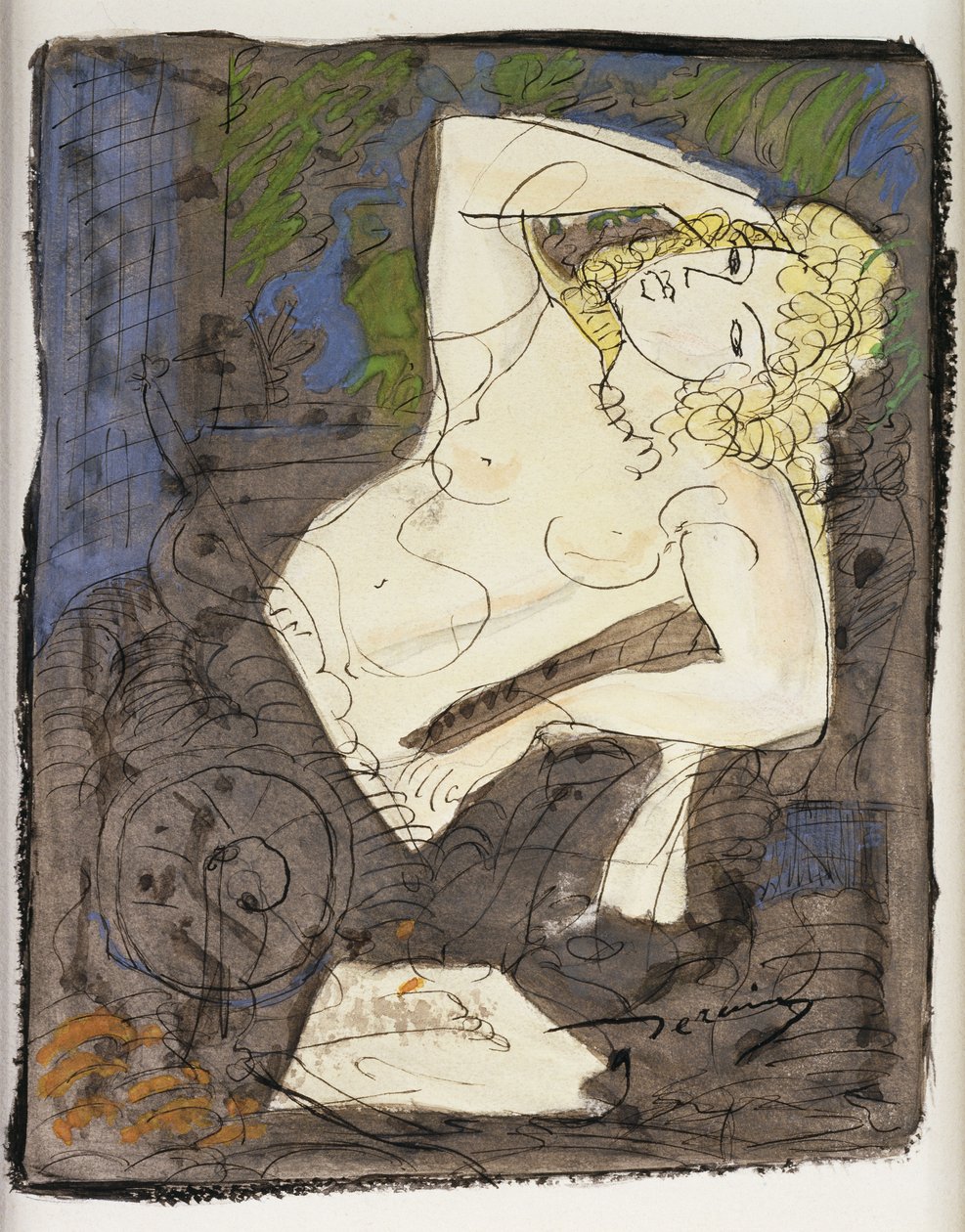 Liegender Akt; Femme Allongée von Andre Derain