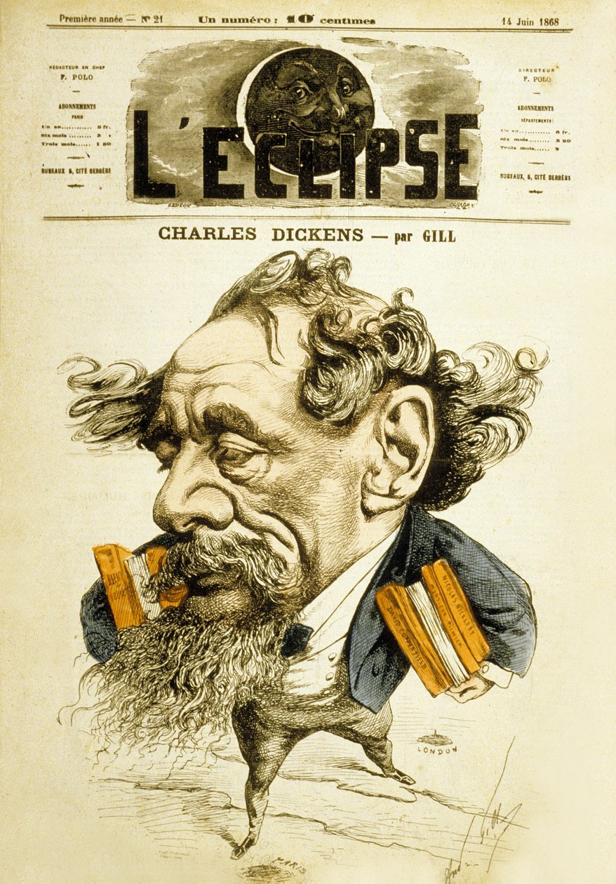 Englischer Romanautor Charles Dickens von Andre Gill