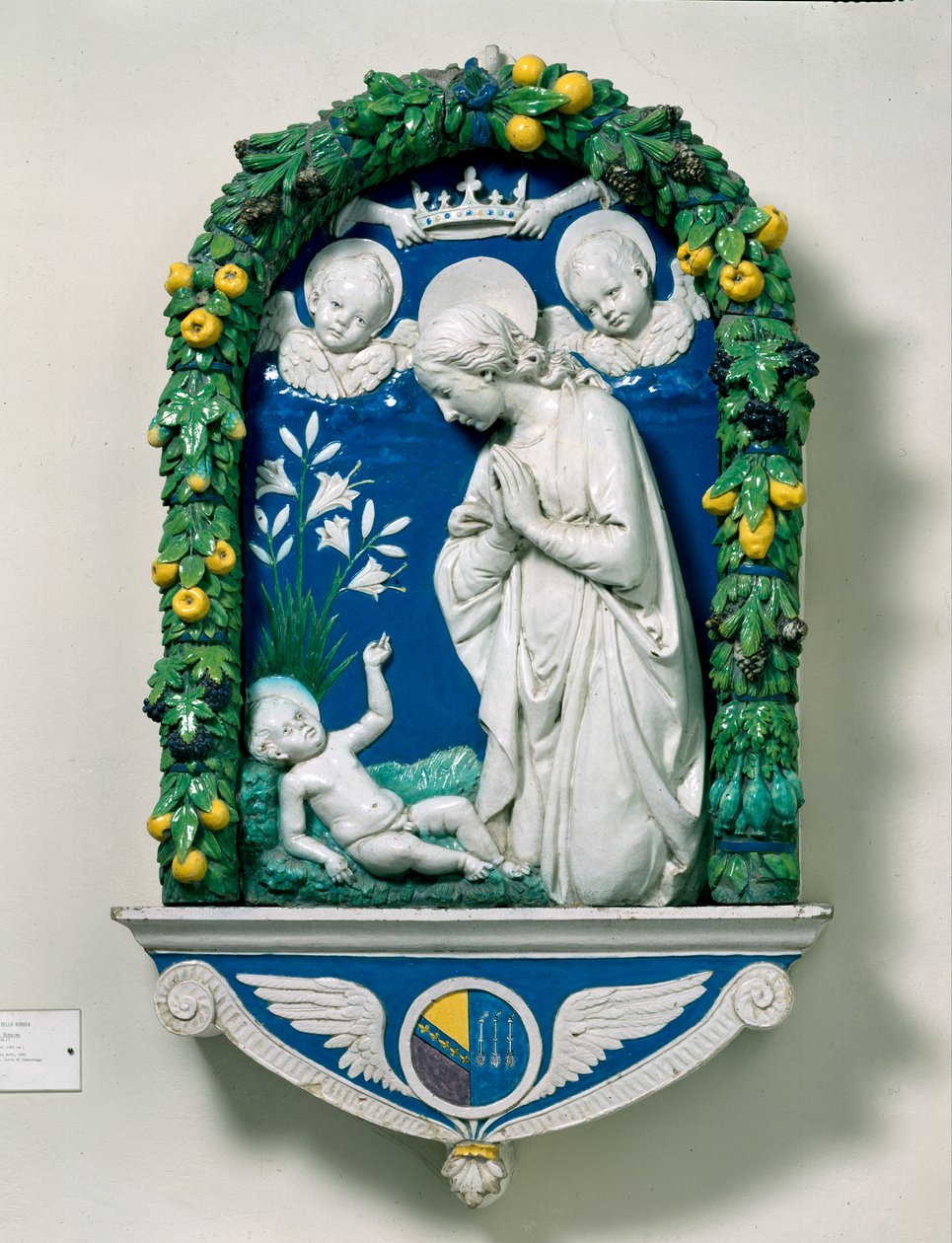 Die Anbetung der Jungfrau (Die Madonna der Lilien) von Andrea Della Robbia