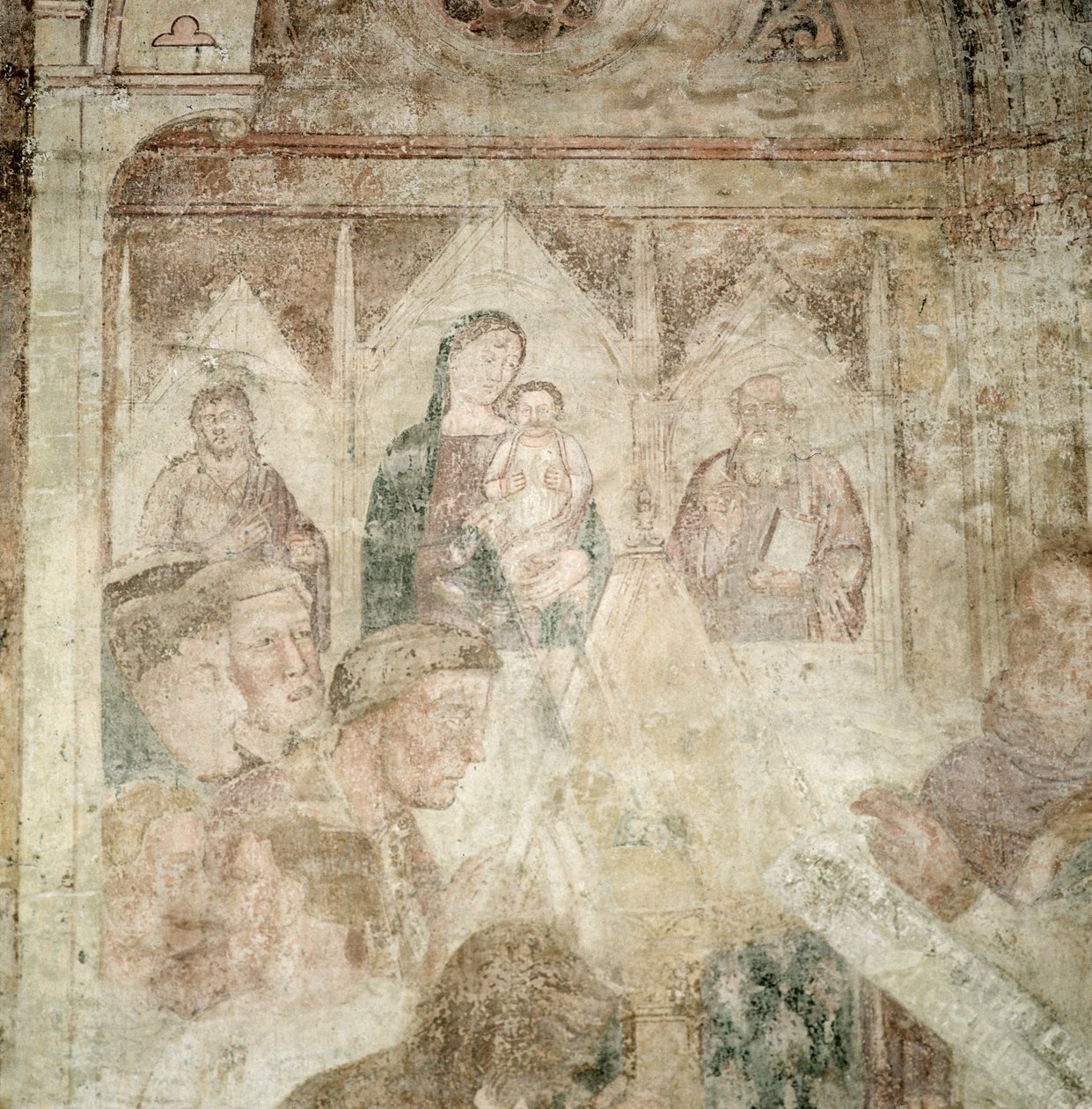 Der heilige Ranieri betet im Tempel (Detail), Mitte des 14. Jahrhunderts von Andrea di Bonaiuto