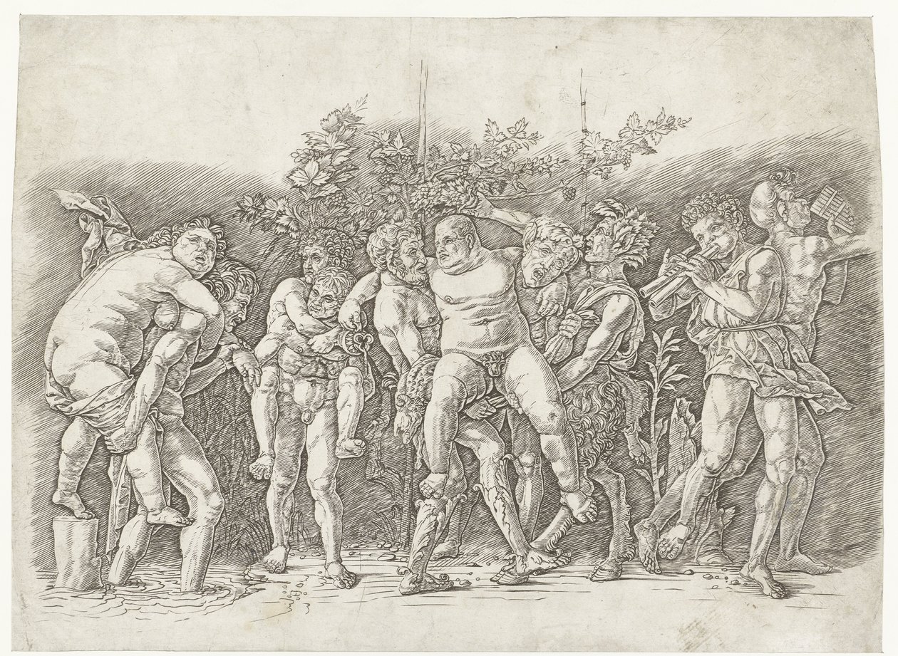 Bacchanal mit Silenus von Andrea Mantegna