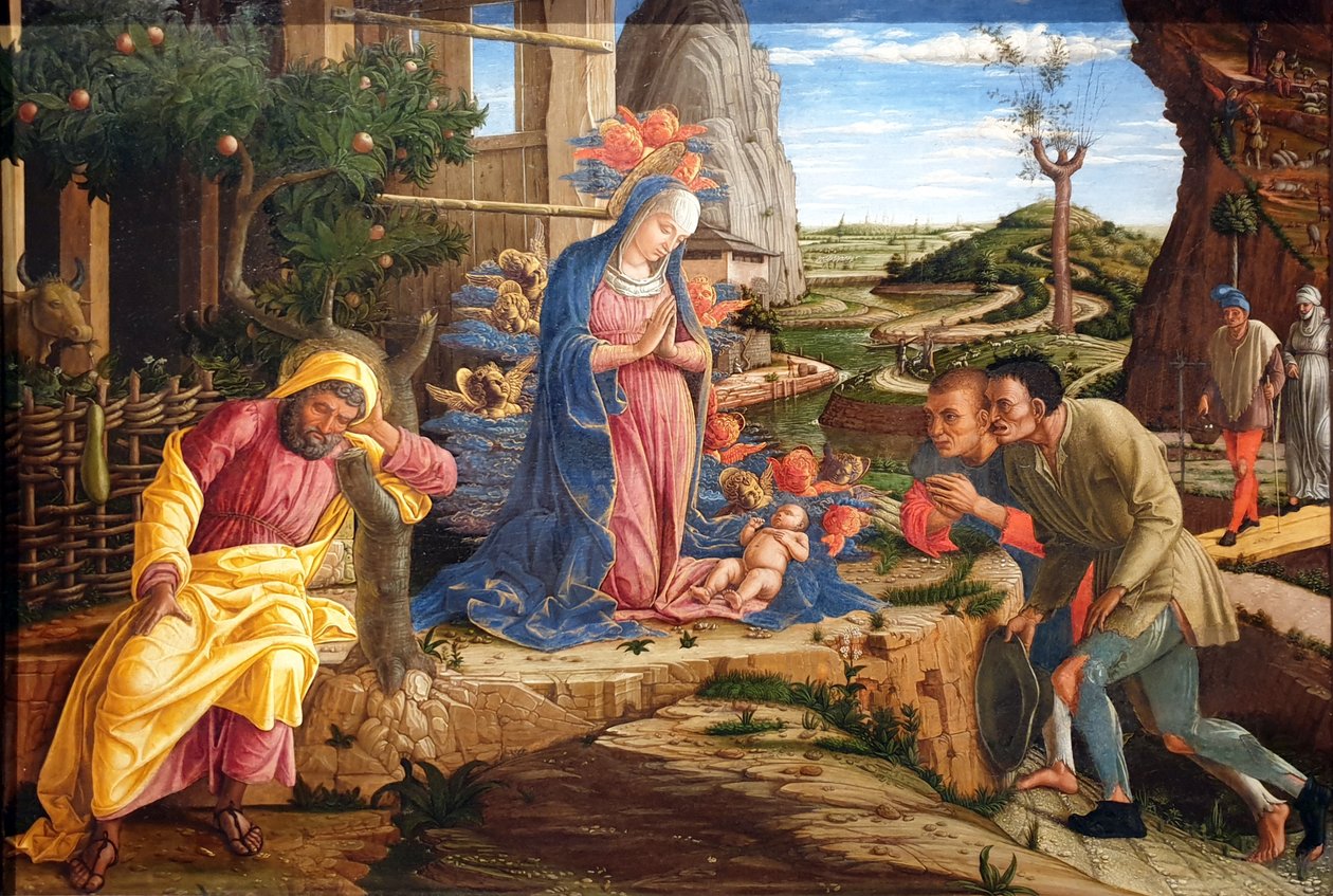 Die Anbetung der Hirten von Andrea Mantegna