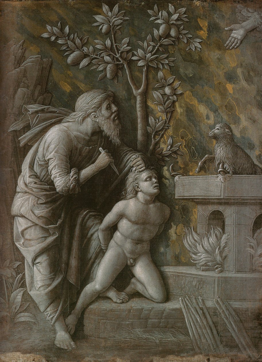 Das Opfer Isaaks, um 1490-1495 von Andrea Mantegna