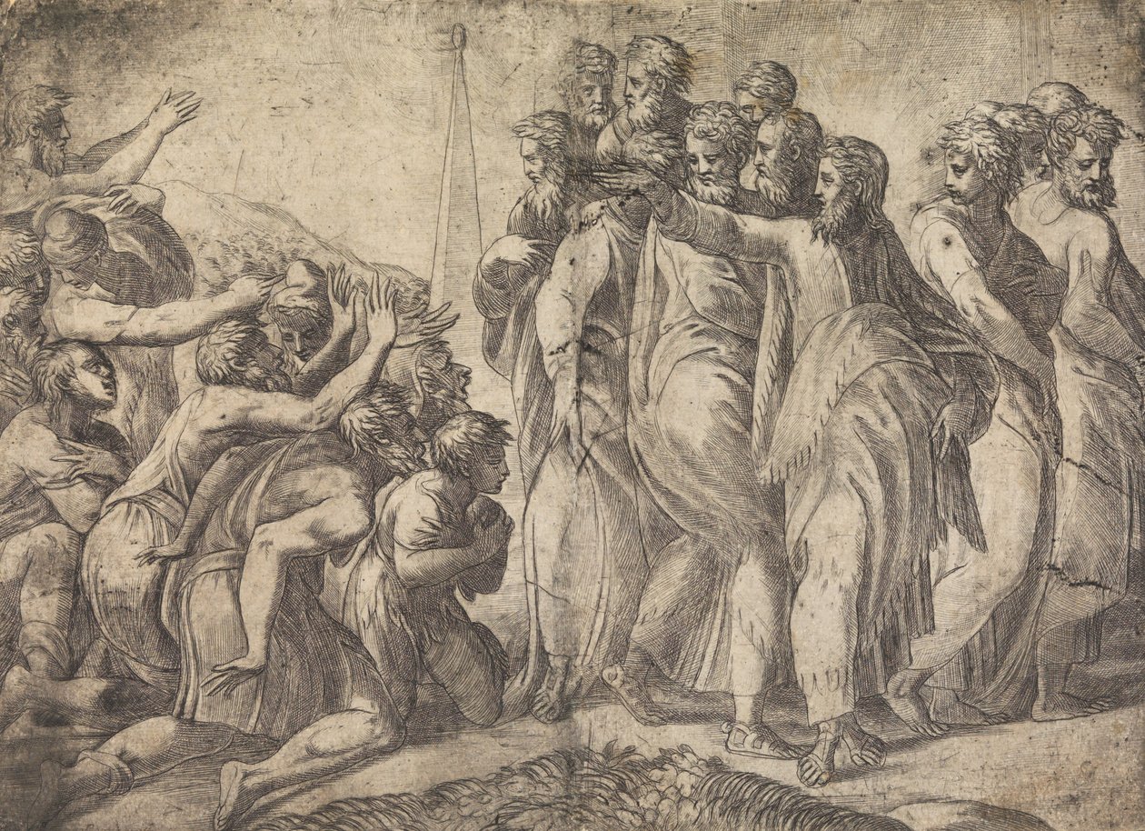 Christus heilt die Aussätzigen, ca. 1545 von Andrea Schiavone