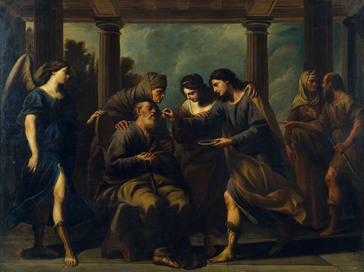 Tobias heilt die Blindheit seines Vaters, ca. 1640 von Andrea Vaccaro
