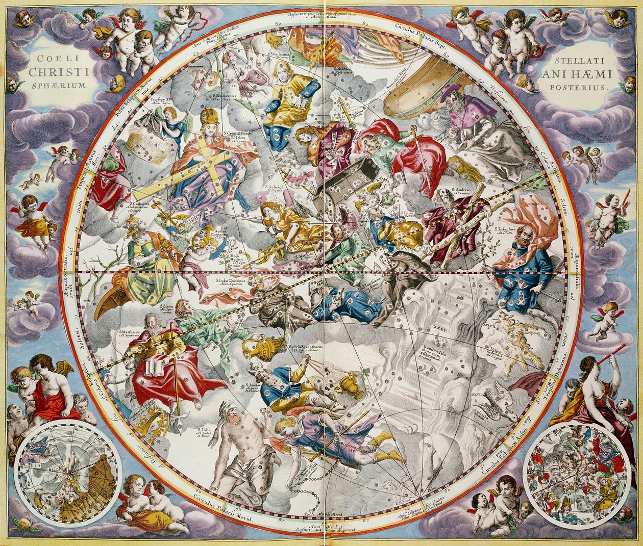 Karte der christlichen Konstellationen, dargestellt von Julius Schiller, aus 
