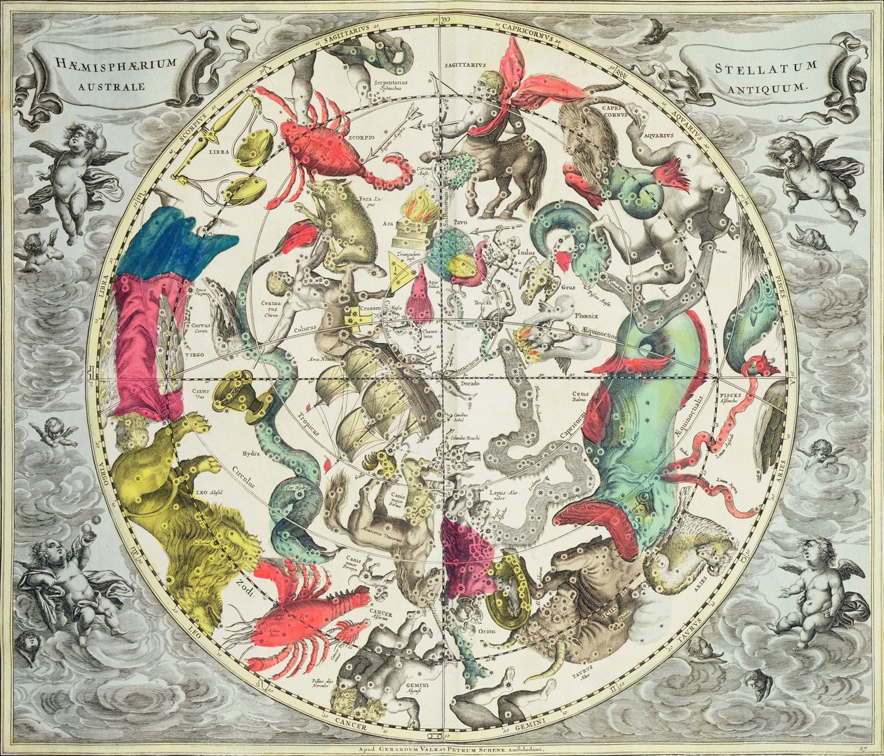 Karte der südlichen Hemisphäre, aus 