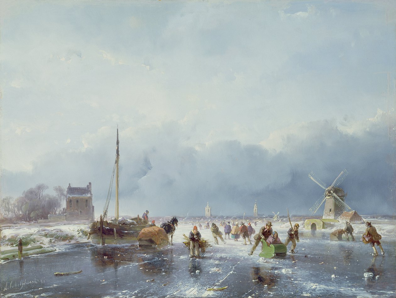 Gefrorene Winterlandschaft von Andreas Schelfhout