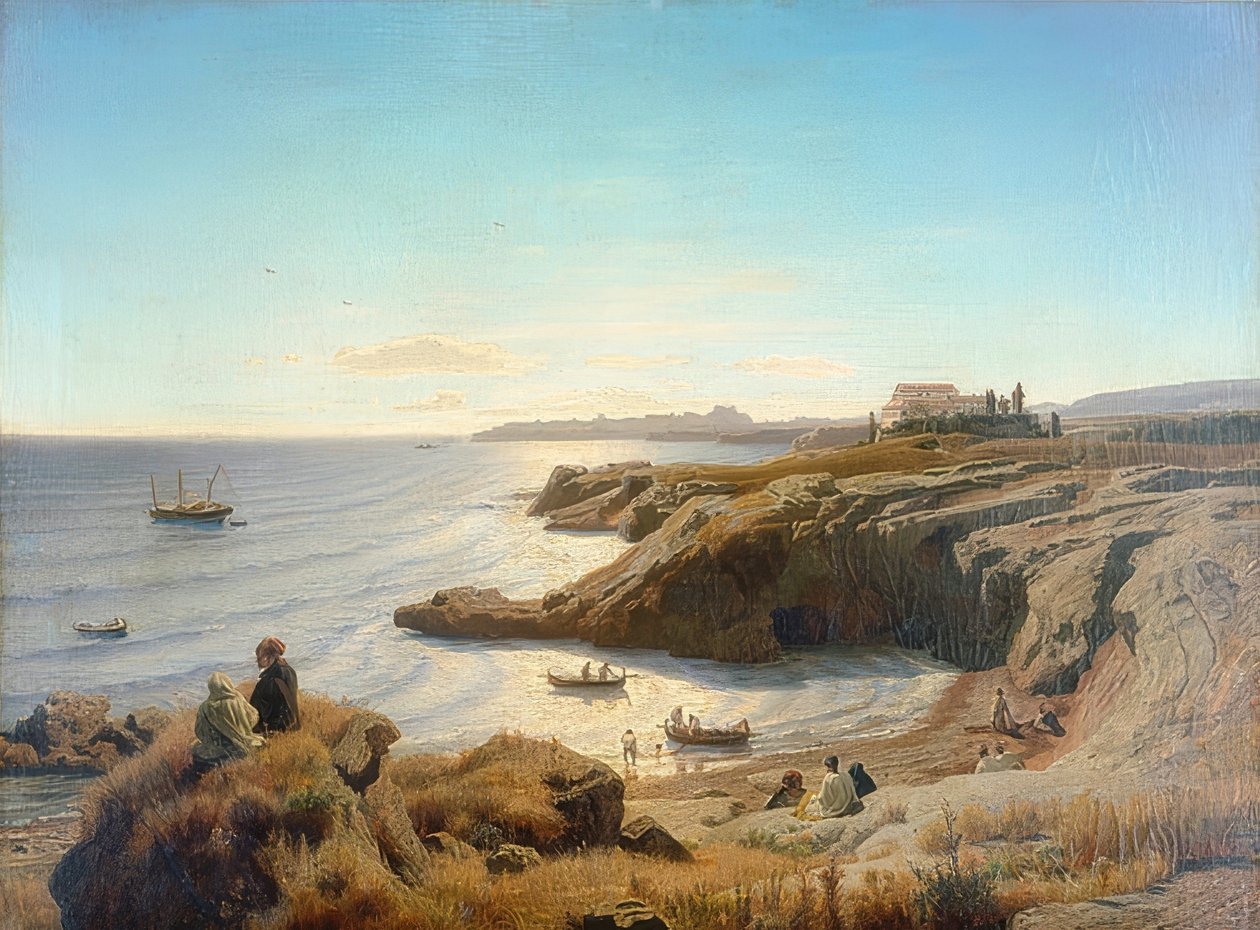 Küste bei Syrakus von Andreas Achenbach